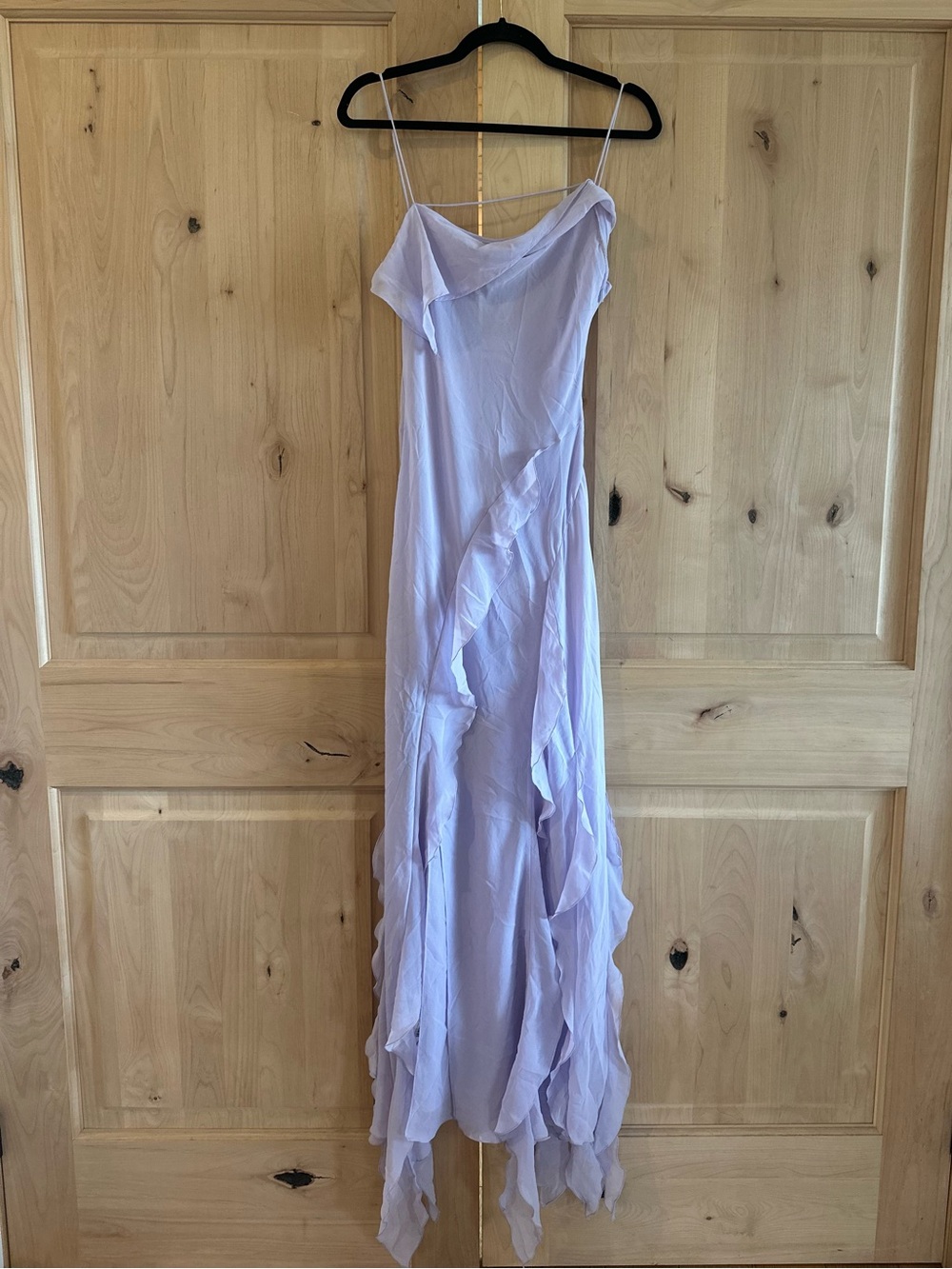MANGO  Lilac Ruffle Asymmetric Dress
